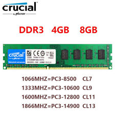 Crucial DDR3 4GB 8GB 1066 1333 1600 1866MHZ Desktop RAM Memory DIMM 1.5V 240Pin comprar usado  Enviando para Brazil