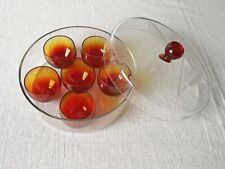 Conjunto de 6 copos de vidro vintage vermelho rubi selênio vidro shot em caixa de vidro, usado comprar usado  Enviando para Brazil