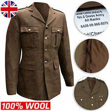 Oryginalna sukienka armii brytyjskiej nr 2 mundur kurtka tunika wszystkie rangi khaki brązowa wełna na sprzedaż  PL