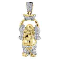 2.75 CT Round Simulated Diamond Laughing Buddha Pendant 14k Yellow Gold Plated for sale  Shipping to South Africa