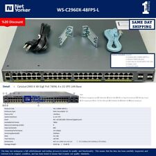 Switch Gigabit Cisco WS-C2960X-48FPS-L 48 Portas PoE+ 2960X - Frete no Mesmo Dia comprar usado  Enviando para Brazil