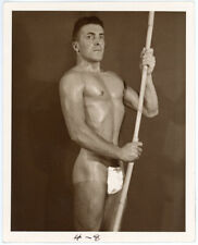 Vintage 4x5 SW Handsome Bodybuilder DUSAY STUDIO Physique Model In Sepia 4-8 for sale  Shipping to South Africa