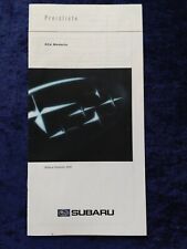 Subaru price list for sale  Shipping to Ireland