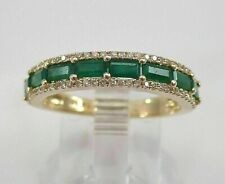 2Ct Baguette Cut Emerald & Diamond With Wedding Ring Band 14k Yellow Gold Finish for sale  Shipping to South Africa