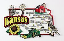 Kansas State Mapa E Marcos colagem Geladeira Ímã Souvenir Colecionáveis comprar usado  Enviando para Brazil