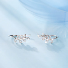 925 Sterling Silver Small Leaf Branch Hook Ear Cuff Earrings US Warehouse F20 for sale  Nacogdoches
