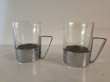  Xícaras de café expresso 2 peças vidro temperado cabo de aço inoxidável comprar usado  Enviando para Brazil