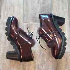 Agl Shoes Attilio Giusti Leombruni Leather Rolo Fur Trim Oxford Heel Pumps EU 38 for sale  Shipping to South Africa