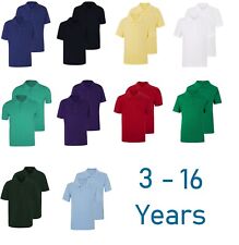 Paquete de 2 camisas polo lisas para niños 100 % algodón regulares/calce ajustado para niños de escuela segunda mano  Embacar hacia Argentina