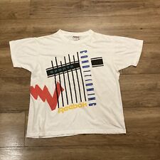 Camiseta masculina tamanho L Reebok vintage ponto único estampa gráfica branca feita nos EUA comprar usado  Enviando para Brazil