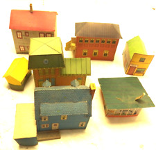 HO SCALE ASSEMBLED CARDBOARD/PAPER  MODEL RAILROAD BUILDINGS 7 EACH HOUSES SHEDS for sale  Shipping to South Africa