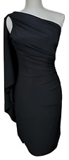 Vestido Lauren Ralph Lauren tamanho 4 preto um ombro drapeado emagrecimento coquetel gala, usado comprar usado  Enviando para Brazil