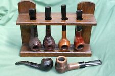 Used, Vintage Wood Stand with 6 Refurbished Assorted Shape & Size Briar Estate Pipes. for sale  Shipping to South Africa