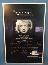 Hard Rock Hotel LOU GRAMM concert Orlando adv promo poster signed NO COA d'occasion  Expédié en France