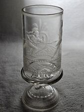 Usado, Vaso de vidro fino antigo gravado com roda de cobre com guerreiros do século XIX inglês comprar usado  Enviando para Brazil