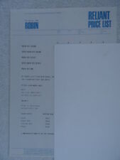 Reliant UK Price List 1981 - ROBIN /SUPER ROBIN 850 Saloon/Estate/Van. Options., used for sale  BOURNEMOUTH