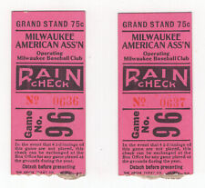 Lote de 2 esboços de ingressos PRIMEIROS Milwaukee American Ass'n Baseball Club 75c Grand Stand comprar usado  Enviando para Brazil