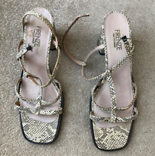 Used, Faux Snakeskin Block Heel Sandals - Size 8 - Strappy Sandals - Holiday Wedding for sale  Shipping to South Africa