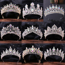 Tiara de noiva AB cristal prata ouro rainha princesa casamento coroa 12 estilos, usado comprar usado  Enviando para Brazil