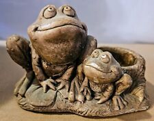 Vintage 1974 W Berrie Toad Frog Family On Tree Stump Planter Trinket Dish USA 4" for sale  Shipping to South Africa