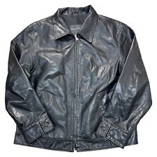 Vintage Marc Opolo Leather Biker Jacket Full Zip Retro Y2K Black Mens 2XL for sale  Shipping to South Africa