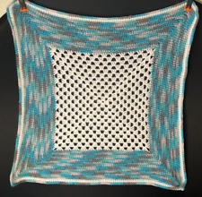 Colcha quadrada vintage feita à mão cobertor de crochê vovó grannycore azul cottagecore comprar usado  Enviando para Brazil