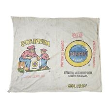 Vintage Goldrim Flour Cloth Sack 100lb Cotton Bag Fabric Collectible for sale  Shipping to South Africa