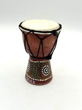 tambor pequeno 6" x 4" feito à mão pintado em madeira esculpida percussão tambor manual, Belize comprar usado  Enviando para Brazil