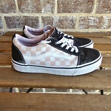 Vans Shoes Womens 6.5 Preto Rosa Old Skool Low Top Tênis de xadrez 500714, usado comprar usado  Enviando para Brazil