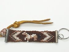 Used, Beaded Loom Horse Pattern Keyring Key Finder 7.5 inches Length Black Brown White for sale  Shipping to South Africa