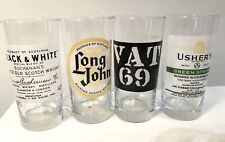 Lote de 4 copos publicitários de uísque escocês Ushers IVA 69 Long John preto e branco lote vintage comprar usado  Enviando para Brazil