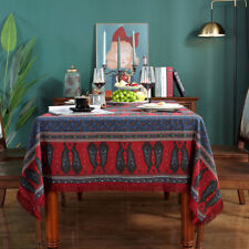Toalha de mesa boêmia de algodão e linho estampada flor grande borla vermelha comprar usado  Enviando para Brazil