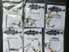 6 x Sea Fishing Rig Variety Selection Pack Cod/Bass/Rays/Flatty  (Hand Tied) for sale  Shipping to South Africa