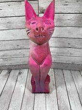 Pink wooden cat for sale  MARCH