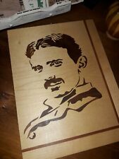 NICOLA TESLA, wood inlay marquetry, rare, signed, 2017, shipped from SERBIA for sale  Shipping to Canada