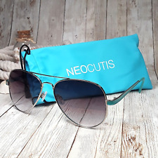 Óculos de sol feminino aviador azul claro metal prata Neocutis roxo lentes degradê, usado comprar usado  Enviando para Brazil