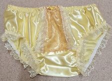 CD ADULT BABY SISSY LEMON SATIN AND LACE PANEL KNICKERS  for sale  Shipping to South Africa