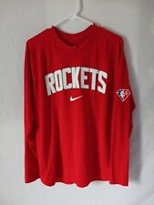 Nike Houston Rockets Men's Medium Long Sleeve Dri Fit Shirt Red 75th Anniversary for sale  Shipping to South Africa