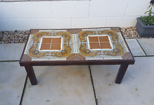 2 of 2 Vintage Mid Century Retro Tiled Top 70s  Coffee Table Dark Wood for sale  Shipping to South Africa