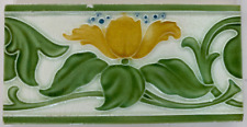 Azulejos antiguos art nouveau de Inglaterra raros vintage florales 6x3 pulgadas segunda mano  Embacar hacia Argentina