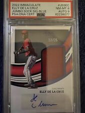 2022 Immaculate Elly De La Cruz Jumbo Sock Auto Patch PSA 8 DNA 9 for sale  Shipping to South Africa