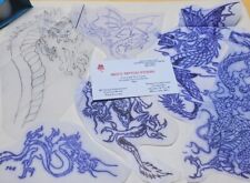 Vintage Tattoo Hectograph Stencil of Dragons Used By RED'S TATTOO STUDIO for sale  Shipping to South Africa