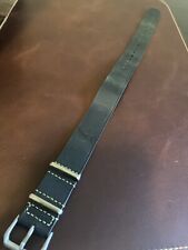 20mm Zulu Diver Single Pass Crazy Horse Leather Watch Strap In Green for sale  Shipping to South Africa
