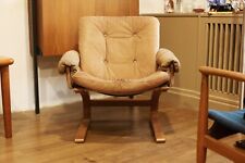 True (True) Vintage Rybo Rykken Kengu 70s Leather Living Chair Elsa Solheim for sale  Shipping to South Africa