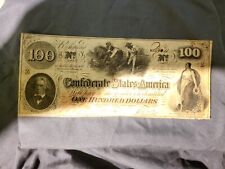 1862 T-41 $100 Confederate States of America Note - CIVIL WAR Era for sale  Cornelius