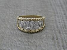 Used, Stunning 9ct Yellow Gold .10ct Diamond Greek Key Design Diamond Ring Size O for sale  Shipping to South Africa