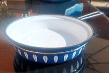 Catherine Holm Lotus Leaf Blue Frying Pan Vintage Retro Enamel 22 cm for sale  Shipping to South Africa