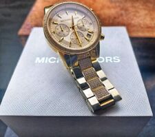 Relógio feminino Michael Kors MK6356 Ritz pulseira de aço inoxidável dourado cronógrafo comprar usado  Enviando para Brazil