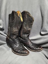 Rios of Mercedes Dark Cherry Red Brown Full Quill Ostrich Cowboy Boots Mens 7.5 for sale  Shipping to South Africa
