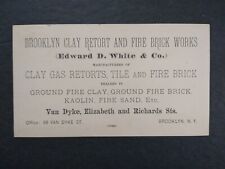 New York: Brooklyn Clay Retort & Fire Brick Works Both Sides Advertising Card, used for sale  Shipping to Ireland